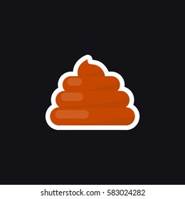 poo icon, sticker. vector illustration