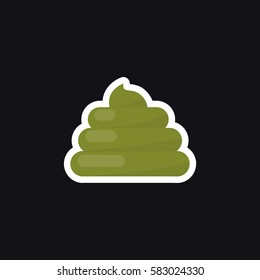 poo icon, sticker. vector illustration