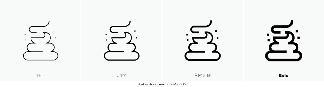 Poo-Symbol. Dünnes, helles Design im regulären und kühlen Stil, einzeln auf weißem Hintergrund