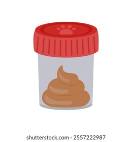 Poo Sample, Veterinary Flat Vector Illustration