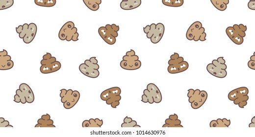 Poo Seamless pattern Cartoon isolated doodle illustration wallpaper background