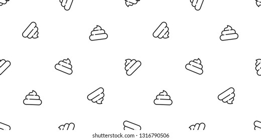 Poo Seamless Pattern Vector Toilet Scarf Isolated Dog Repeat Wallpaper Tile Background Icon Cartoon Doodle Illustration