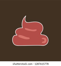 poo shit vector. hand drawn icon. joke illustration. editable stroke.