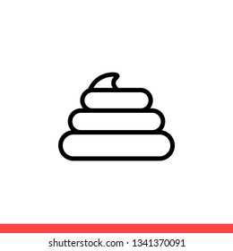 Poo vector icon, shit symbol. Simple, flat design for web or mobile app