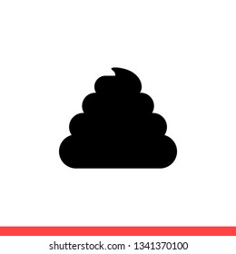 Poo vector icon, shit symbol. Simple, flat design for web or mobile app