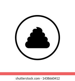 Poo vector icon, shit symbol. Simple, flat design for web or mobile app