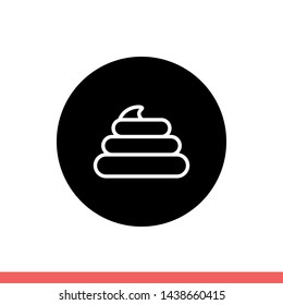 Poo vector icon, shit symbol. Simple, flat design for web or mobile app