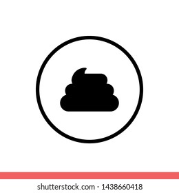Poo vector icon, shit symbol. Simple, flat design for web or mobile app