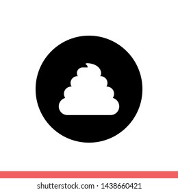 Poo vector icon, shit symbol. Simple, flat design for web or mobile app