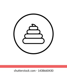 Poo vector icon, shit symbol. Simple, flat design for web or mobile app