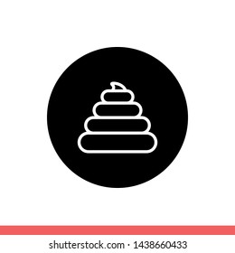 Poo vector icon, shit symbol. Simple, flat design for web or mobile app