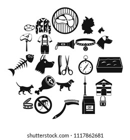 Pooch icons set. Simple set of 25 pooch vector icons for web isolated on white background
