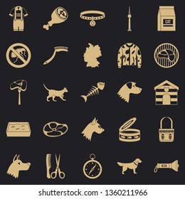 Pooch icons set. Simple set of 25 pooch vector icons for web for any design