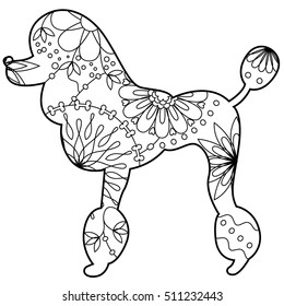 poodle coloringilhouette
