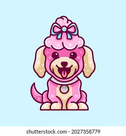 poodle dog for character, icon, logo, sticker and illustration.