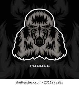 poodle Dog Face Vector Stock Illustration, Dog Mascot Logo, Dog Face Logo vector