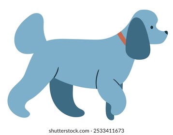 Poodle dog flat illustration isolated on white background