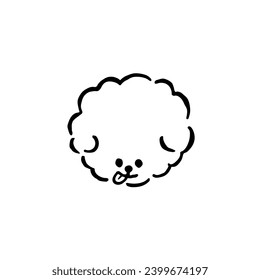 Poodle dog head, cotton candy,  vector Hand-drawn symbol design 