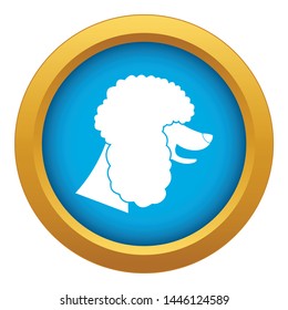 Poodle dog icon blue vector isolated on white background for any design