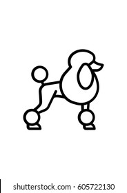Poodle dog icon, Vector