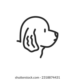 Poodle Dog Icon. Vector Outline Editable Sign of Adorable Pet Illustration, French Poodle Breed, Fluffy and Groomed. Perfect for Pet Lovers, Dog Owners, and Animal Care Designs