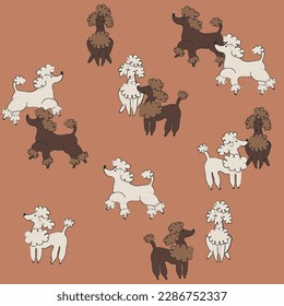 Poodle dog illustration, print with dog, vector dog illustration, print for clothes. T-shirt print. Cute poodle dog, can be use as postcard, invitation, textile design, packaging design.