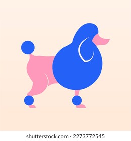 Poodle dog logo design concept. Pet logos. Cute dog logo
