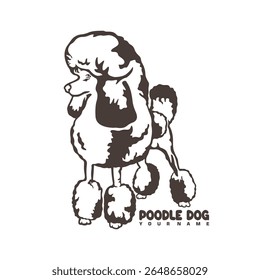 Poodle Dog logo design vector. Silhouette Poodle Dog Template Illustration. Icon Symbol