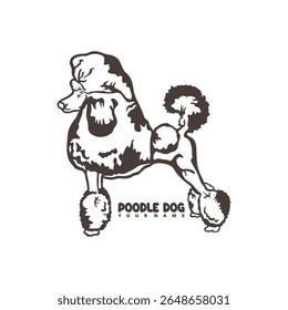 Poodle Dog logotipo design vetor. Silhueta Poodle Dog modelo ilustração. Símbolo de ícone