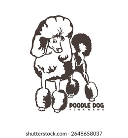 Poodle Dog logotipo design vetor. Silhueta Poodle Dog modelo ilustração. Símbolo de ícone