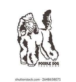 Poodle Dog logotipo design vetor. Silhueta Poodle Dog modelo ilustração. Símbolo de ícone