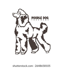Poodle Dog logotipo design vetor. Silhueta Poodle Dog modelo ilustração. Símbolo de ícone