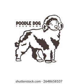 Poodle Dog logotipo design vetor. Silhueta Poodle Dog modelo ilustração. Símbolo de ícone