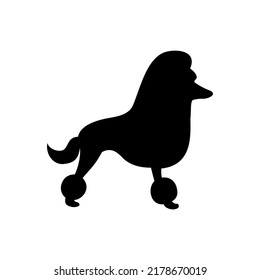 poodle dog logo silhouette vector template