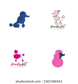 Poodle dog logo template vector