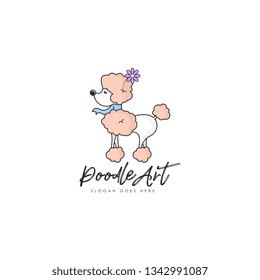 Poodle dog logo vector. Dog logo vector. Animal logo template