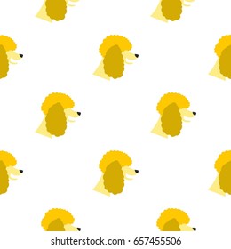 Poodle dog pattern seamless background in flat style repeat vector illustration