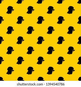 Poodle dog pattern seamless vector repeat geometric yellow for any design