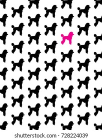 poodle dog pattern, vector artwork