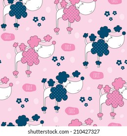 poodle dog pattern vector illustration