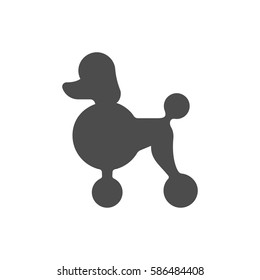 Poodle dog profile silhouette. Simple minimal icon or logo, vector illustration