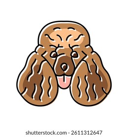 poodle dog puppy pet color icon vector. poodle dog puppy pet sign. isolated symbol illustration