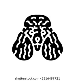 poodle dog puppy pet glyph icon vector. poodle dog puppy pet sign. isolated symbol illustration