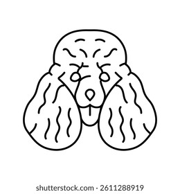 poodle dog puppy pet line icon vector. poodle dog puppy pet sign. isolated contour symbol black illustration