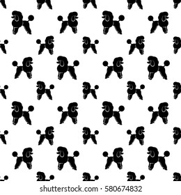 Poodle dog seamless background.