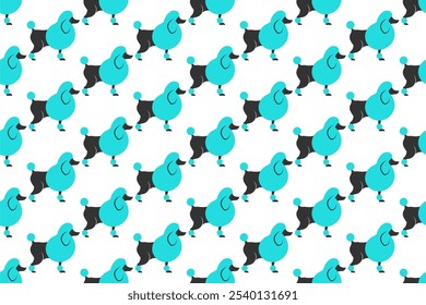 Poodle dog seamless pattern background template. Dog pet background design