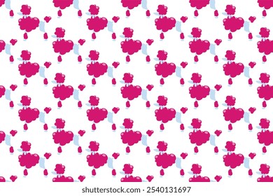 Poodle dog seamless pattern background template. Dog pet background design