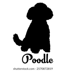 Poodle. dog silhouette, dog breeds, logo, vector, silhouette,  animal, illustration, icon, sign, design, black, symbol, pet, love
