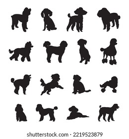 
Poodle dog silhouettes, Poodle dog silhouette collection.