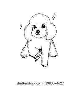 Dibujo de dibujo de la mano del vector del perro del perro del perro del perro del perro del perro del perro del perro del perro del perro del perro del perro del perro del perro del perro del perro del perro del perro del perro en negro aislado en el fondo blanco